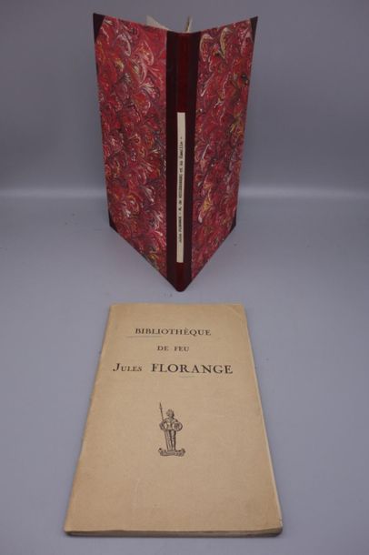 null Catalogue de la bibliothèque de feu Jules Florange 1937. JOINT : M. de Reigerberg...