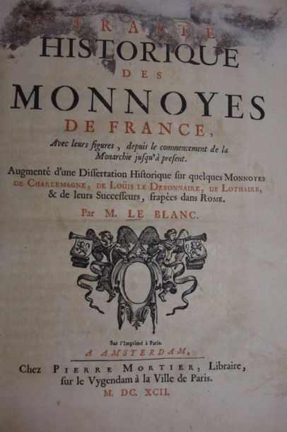null LE BLANC 	
Traité historique des monnaies de France 1693, reliure maroquin d'époque,...