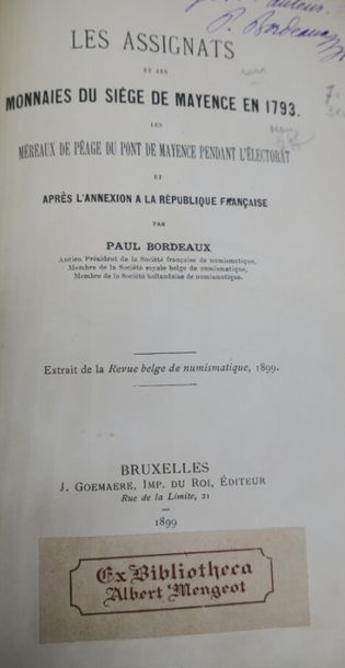 null BORDEAUX PAUL.	
Assignats et monnaies du siege de MAYENCE 1899 extrait de la...