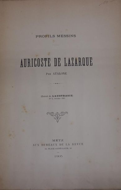 null Profils messins : Auristote de Lazarque. JOINT : L'homme de Metz 1870.