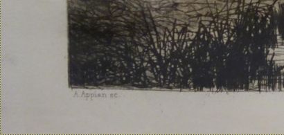 null Adolphe Appian (1818-1898).
Les pêcheurs.
Eau-forte sur papier.
Signé en haut...