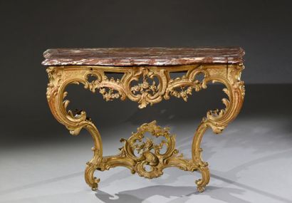 Belle console d'applique Louis XV, en bois...