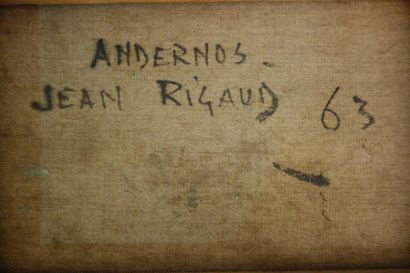 null Jean Rigaud (1912-1999).
Andernos, 1963.
Huile sur toile.
Signé en bas à gauche.
Contresigné,...