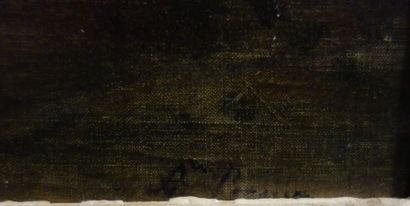 null François-Auguste Ravier (1814-1895).
Etude de paysage.
Huile sur toile collée...