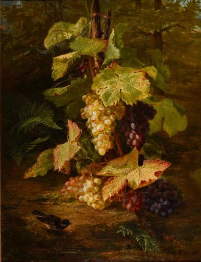 null Simon Saint-Jean (1808-1860).
Les ceps de vigne, 1856.
Huile sur toile.
Signé...