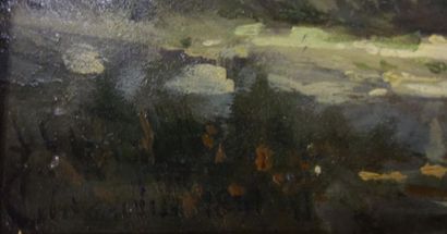 null Félix Charvolin (1832-1917).
Paysage, 1890.
Huile sur panneau.
Signé et daté...