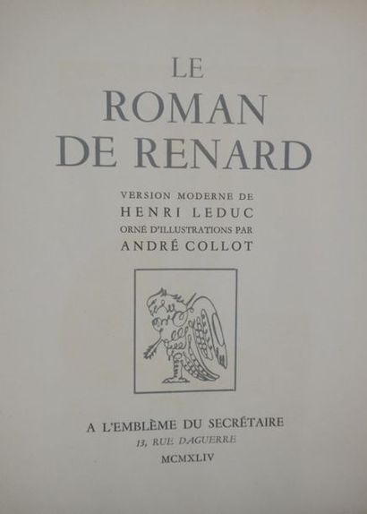 ROMAN DE RENARD (LE). VERSION MODERNE DE...