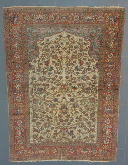 null TAPIS PERSAN NADJAFABAD 

CHAINE TRAME COTON VELOURS LAINE

Milieu XXème siècle.

Accidents...