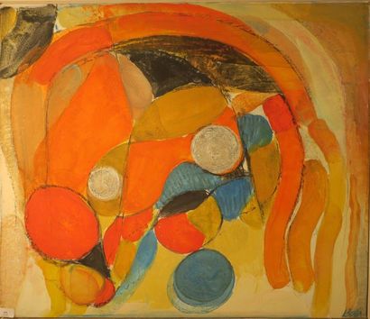 null Gustav BOLIN (1920-1999)
Composition en jaune et rouge
Huile sur toile.
Signé...