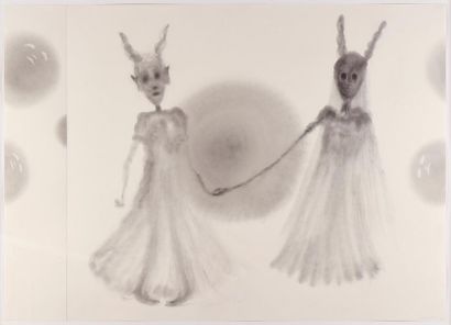 null Christian Lhopital (né en 1953).
Strange wedding I, 2011.
Poudre de graphite...