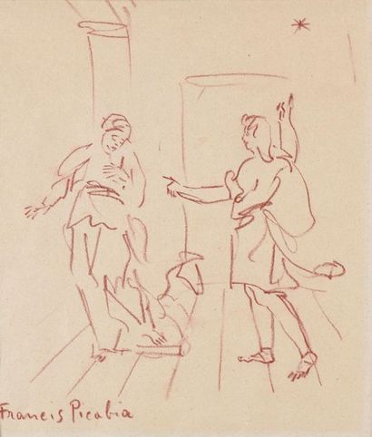 null Francis Picabia (1879-1953).
L'annonciation.
Dessin au crayon rouge sur papier.
Signé...