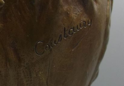 null Louis COUSTAURY (né en 1897)
" Ronde d'enfants "
Vase en bronze doré à corps...