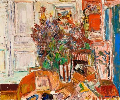 null Marcel Saint-Jean (1914-1994).
Le vase vénitien.
Huile sur toile.
Signé en bas...