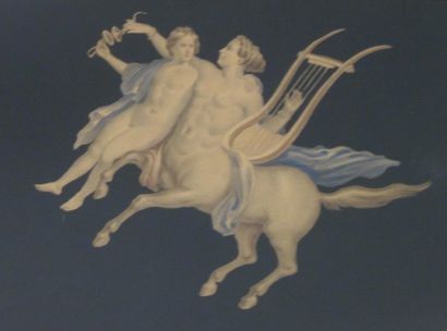 null Centaures, d'après l'Antique, deux gravures rehaussées.
XIXème siècle.
A vue :...