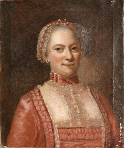 null ECOLE FRANCAISE Seconde Moitié du XVIIIe siècle
Portrait de femme en buste en...