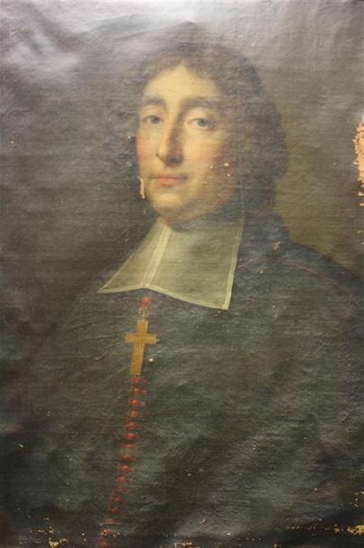 null RIGAUD ? Monseigneur De VINER, huile sur toile, portrait en buste de l'ecclésiastique.
Inscriptions...