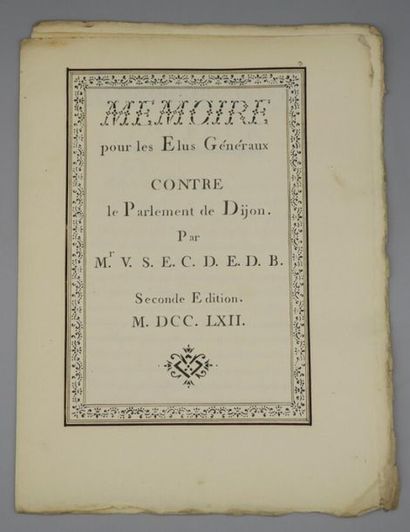 null [CENSURE]. Ensemble de deux manuscrits. 1762. 36 pp. in-4.
Deux très jolis manuscrits...