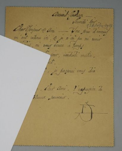 TINAN, Jean de (1874-1898). Manuscrit autographe...