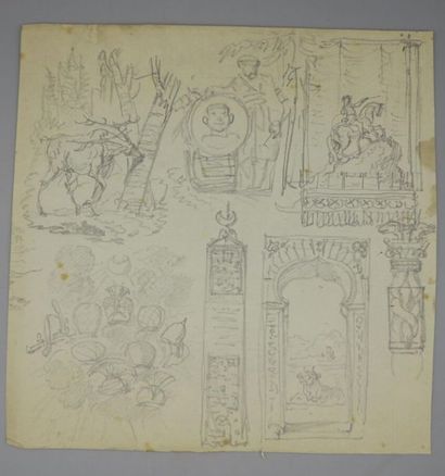 null HENRIQUEL-DUPONT, Louis-Pierre (1797-1892), engraver and draftsman. Set of 2...