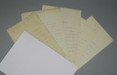 null BANVILLE, Theodore de. Set of 5 L.A.S. to "my dear friend" [probably Edouard...