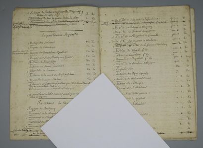 null [BIBLIOTHÈQUE D'HOZIER - CATALOGUE DU XVIIe]. Cahier manuscrit de 1685, " Mémoire...