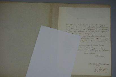 null [OBÉLISQUE DE LOUXOR DE LA CONCORDE]. 2 manuscrits et une lettre d'envoi. François-Prosper...