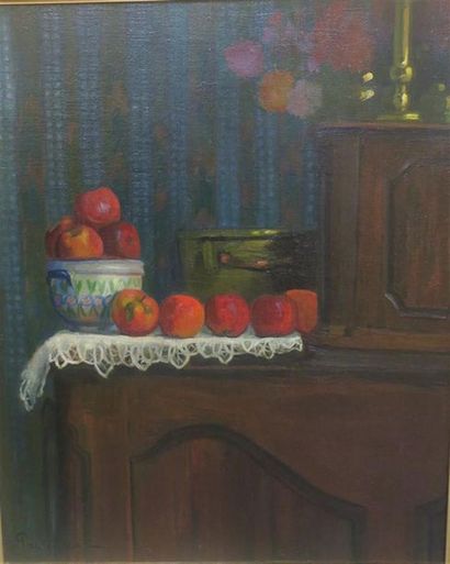 null Paul Beat (1874-1945)
"Fruits sur un buffet"
Huile sur toile
Signée en bas à...