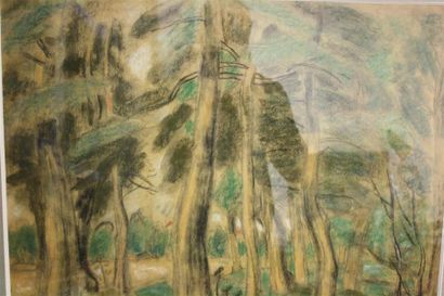null Maurice Tête (1881-1948)
Paysage aux grands arbres, vers 1930
Pastel sur papier.
Cachet...