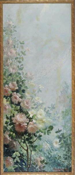 null Alexandre-François Bonnardel (1867-1942)
" Massif de roses " 1893
Huile sur...
