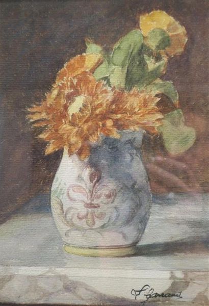 null Léon Garraud (1877-1961) 
"Bouquet"
Aquarelle sur papier
Signé en bas à droite
A...