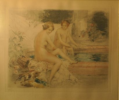 null Antoine Calbet (1860-1944)
Les baigneuses au bord de la fontaine
Aquatinte
Signée...