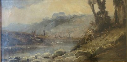 null Théodore Levigne (1848-1912) 
Paysage en automne 
Huile sur panneau 
Signé en...