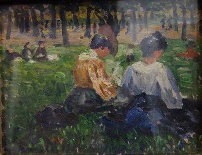null Ecole Post-impressioniste du début du XXème siècle.
"Deux femmes assises dans...