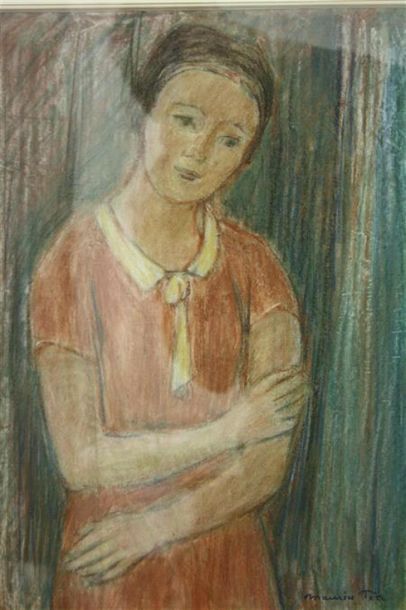 null Maurice Tête (1881-1948)
Jeune femme pensive, vers 1940
Pastel sur papier.
Cachet...