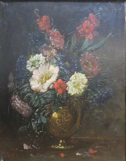 null P. Fores (XIXème siècle)
" Fleurs "
Huile sur toile
Signé en bas à gauche
41...