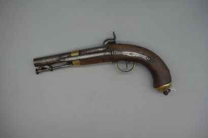 null Pistolet d Marine, mod.1837, platine marquée MRE RLE DE CHATELLERAULT, queue...