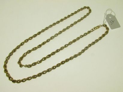 1 collier maille corde or, bossué 14,9g