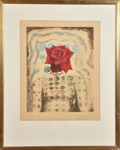 Salvador Dali (1904-1989). Surrealistic Flower...
