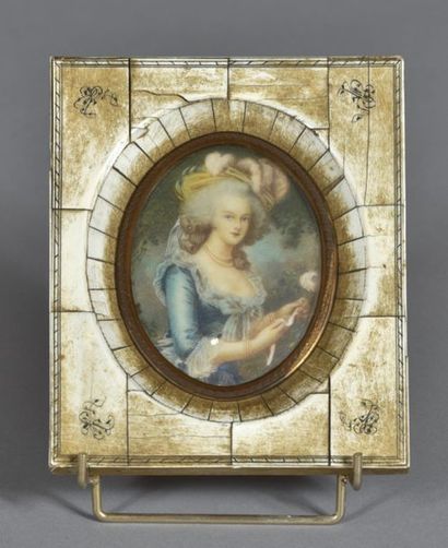 Miniature, portrait d'après Vigée Le Brun,...