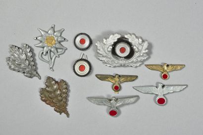 German headgear insignia, WWII, the lot.