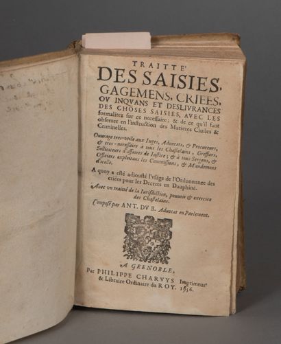 null DU BOYS Antoine. TREATY OF SEIZURES, WINNINGS, CRIES, OR INQUIRIES AND DELIVERIES...