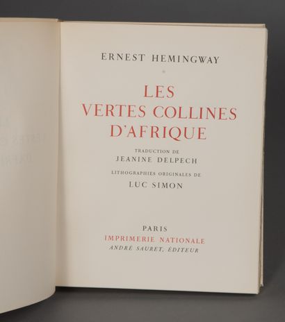 null HEMINGWAY Ernest. OEUVRES COMPLÈTES. MONTE - CARLO, SAURET, PARIS ÉDITIONS NATIONALES,1963...