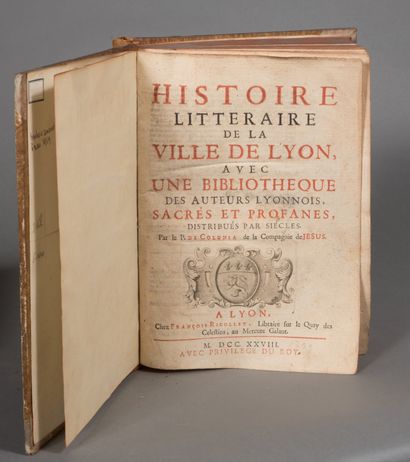 null COLONIA (Dominique de). HISTOIRE LITTÉRAIRE DE LA VILLE DE LYON, avec une bibliothèque...
