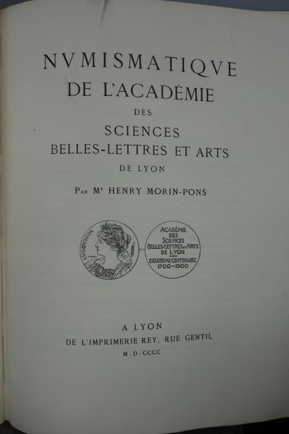 null MORIN - PONS (Henry). NUMISMATIQUE DE L'ACADÉMIE DES SCIENCES BELLES - LETTRES

ET...