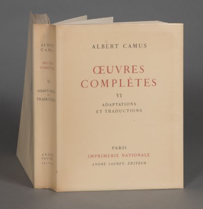 null CAMUS Albert. OEUVRES COMPLÈTES. Préface de Jean Grenier. MONACO, SAURET, (PARIS,...