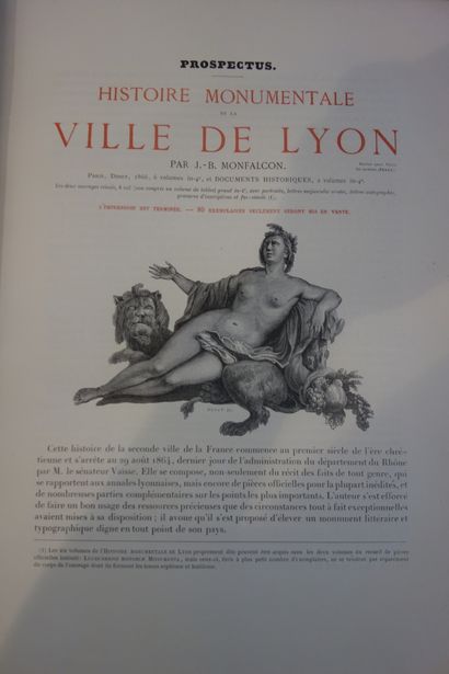 null MONTFALCON (J. B.). HISTOIRE MONUMENTALE DE LA VILLE DE LYON. PARIS, FIRMIN

DIDOT...