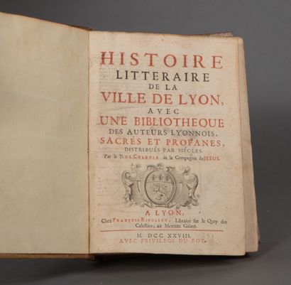 null COLONIA (Dominique de). HISTOIRE LITTÉRAIRE DE LA VILLE DE LYON, avec une bibliothèque...