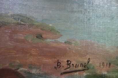 null Bernard Brunel (XIX-XXth). 
 Avignon, 1910.
Oil on canvas.
Signed, dated lower...