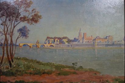 null Bernard Brunel (XIX-XXème).
Avignon, 1910.
Huile sur toile.
Signé, daté en bas...