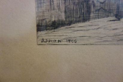 null Adolphe Appian (1818-1898).
Bord de rivière, 1866.
Eau-forte sur papier.
Signé...